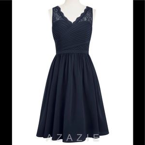 Azazie Heloise Dark Navy bridesmaid dress